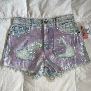 NWT Sunset + Spring Iridescent Sequin Shorts